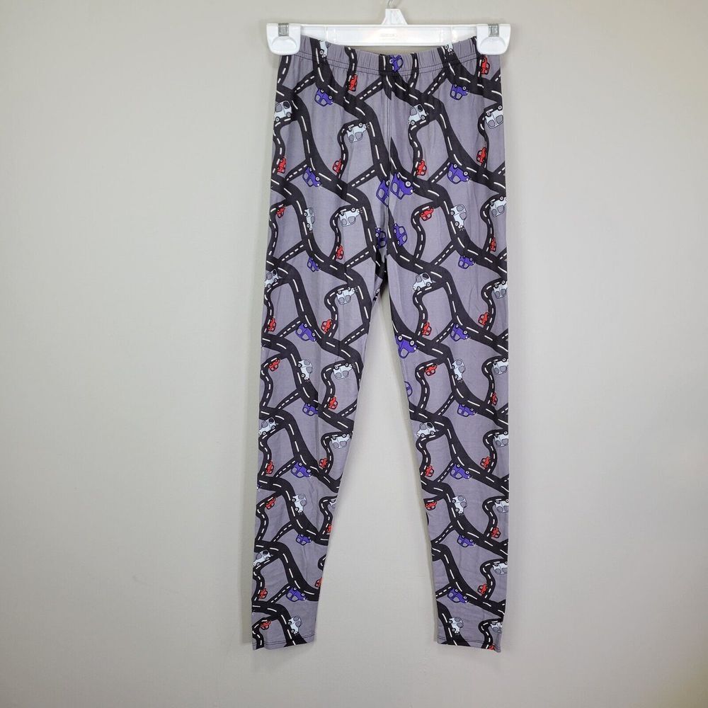 Cars On The Road Polyester Spandex Ankle Leggings One‎ Size Fits All